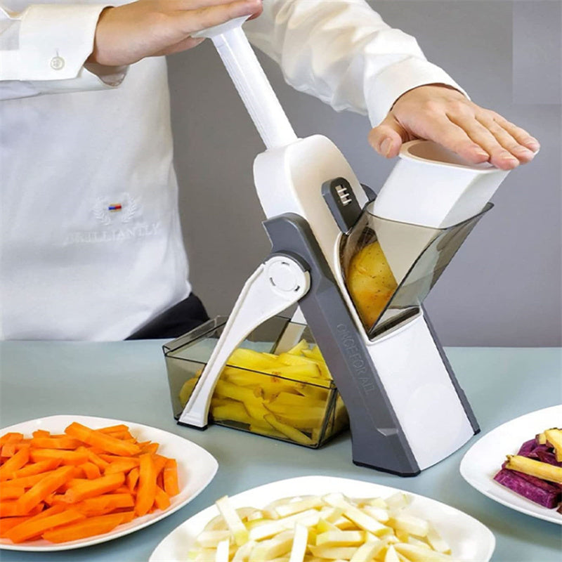 16-in-1 Multifunctional Vegetable Chopper & Mandoline Slicer - Manual Food Processor With Blades