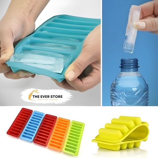 Two 10 Hole Finger Shape Cylinder Silicone Ice Cube | 10 Grids Stick Shape Ice Tray Non-stick