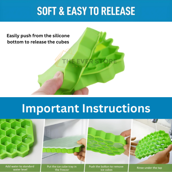 Two Honeycomb Shape Silicone Ice Cube Trays with Lid