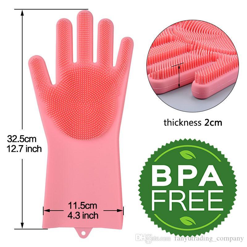 Reusable Magic Dish Washing  Silicone Gloves With Scrubber | Dishwashing Gloves