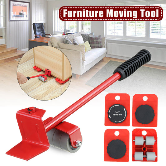 5 in 1 Heavy Furniture Moving Tool Set | Rolling Wheel Corner Mover | Heavy Furniture Shifter Lifter Tool