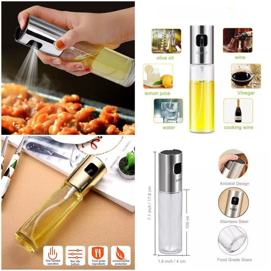 Glass Oil Spray Bottle | Versatile Kitchen Tool for Cooking, BBQ, Baking, and Grilling