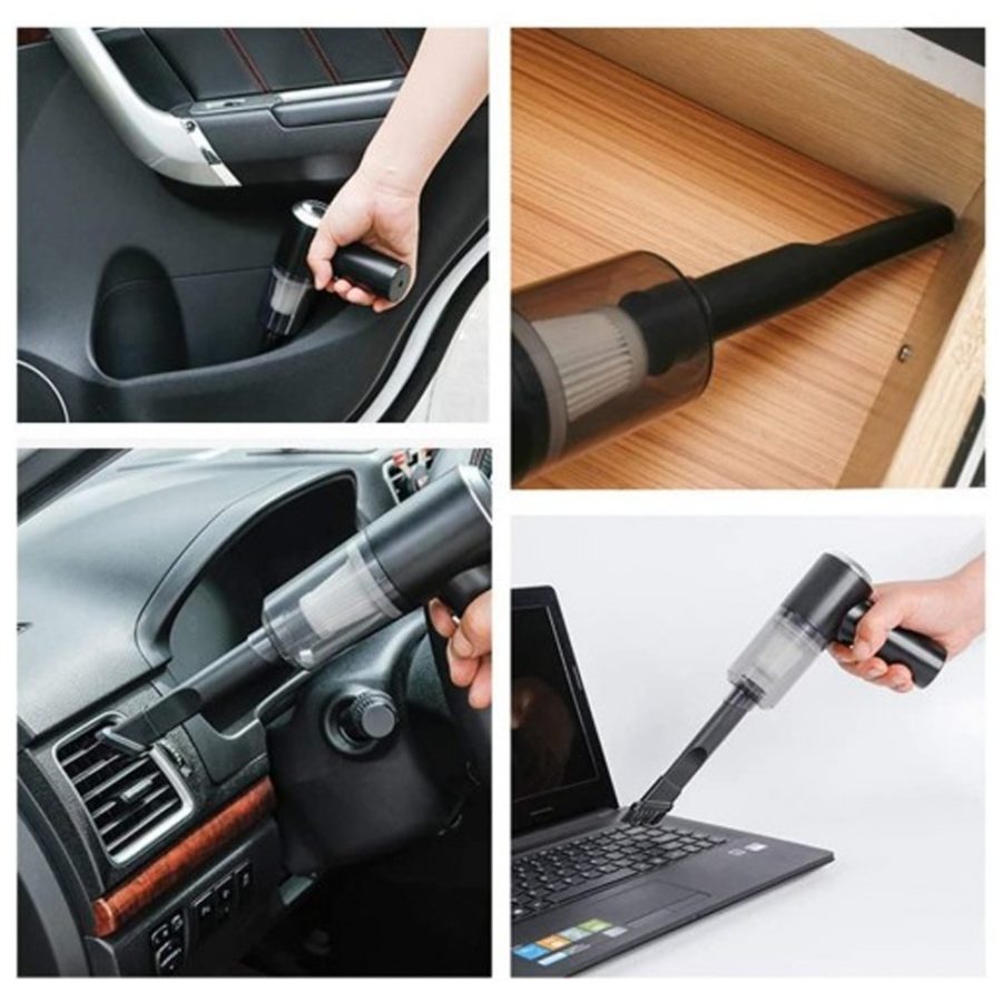 Portable USB Rechargeable 2 In 1 Vacuum Cleaner For Car And Home