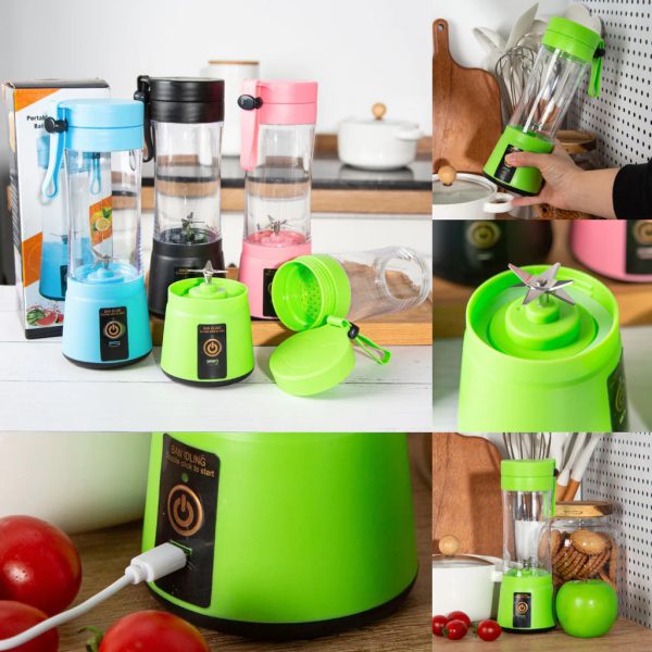 Portable USB Rechargeable Juicer Blender with 6 Blades - Portable Mixer