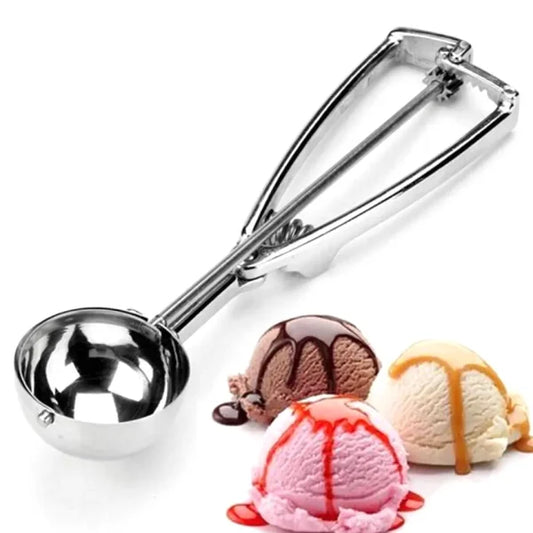 Ice Cream Spoon Scoop Stainless Steel Spring Handle