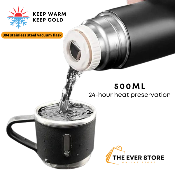 3 In 1 Vacuum Insulated Thermal Flask Set With Cup Set | Vacuum Bottle