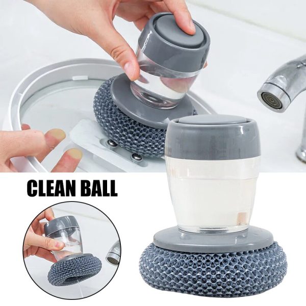 Multifunctional Pressing Cleaning Brush Built-in Liquid Storage Tank Kitchen Dishwashing | Kitchen Soap Dispenser