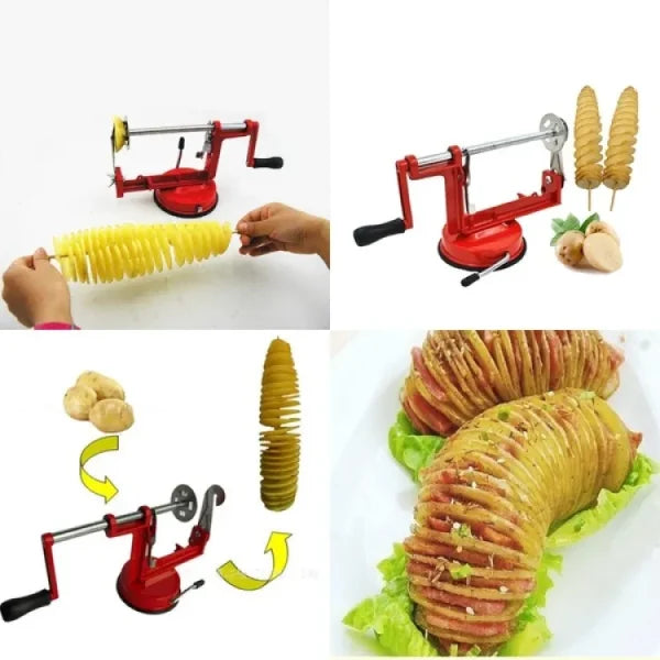 Manual Spiral Potato Chips Maker | Spiral Potato Slicer Machine | Twister Slicer Cutter