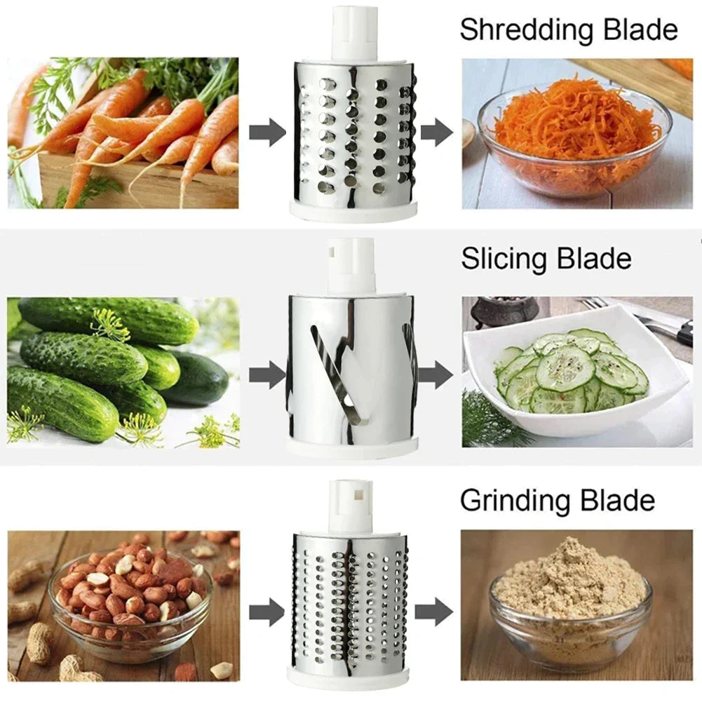 Multifunctional Manual Vegetable Cutter Slicer 3-in-1 Round Grater