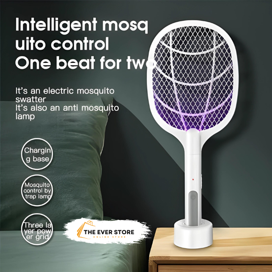 Rechargeable Electric Mosquito Killer Racket 2 In 1 Led Flash Light