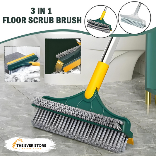 3 In 1 Floor Scrub Brush | 180° Rotating Household Cleaning Brush