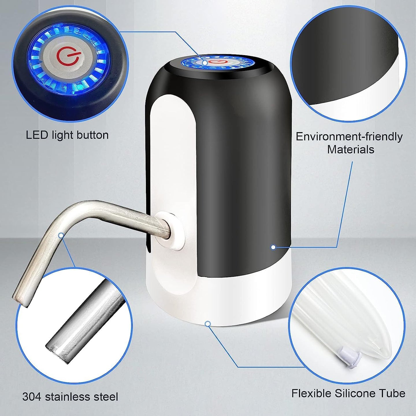 Portable electric Water Bottle Pump | Rechargeable Automatic Touch Water Dispenser