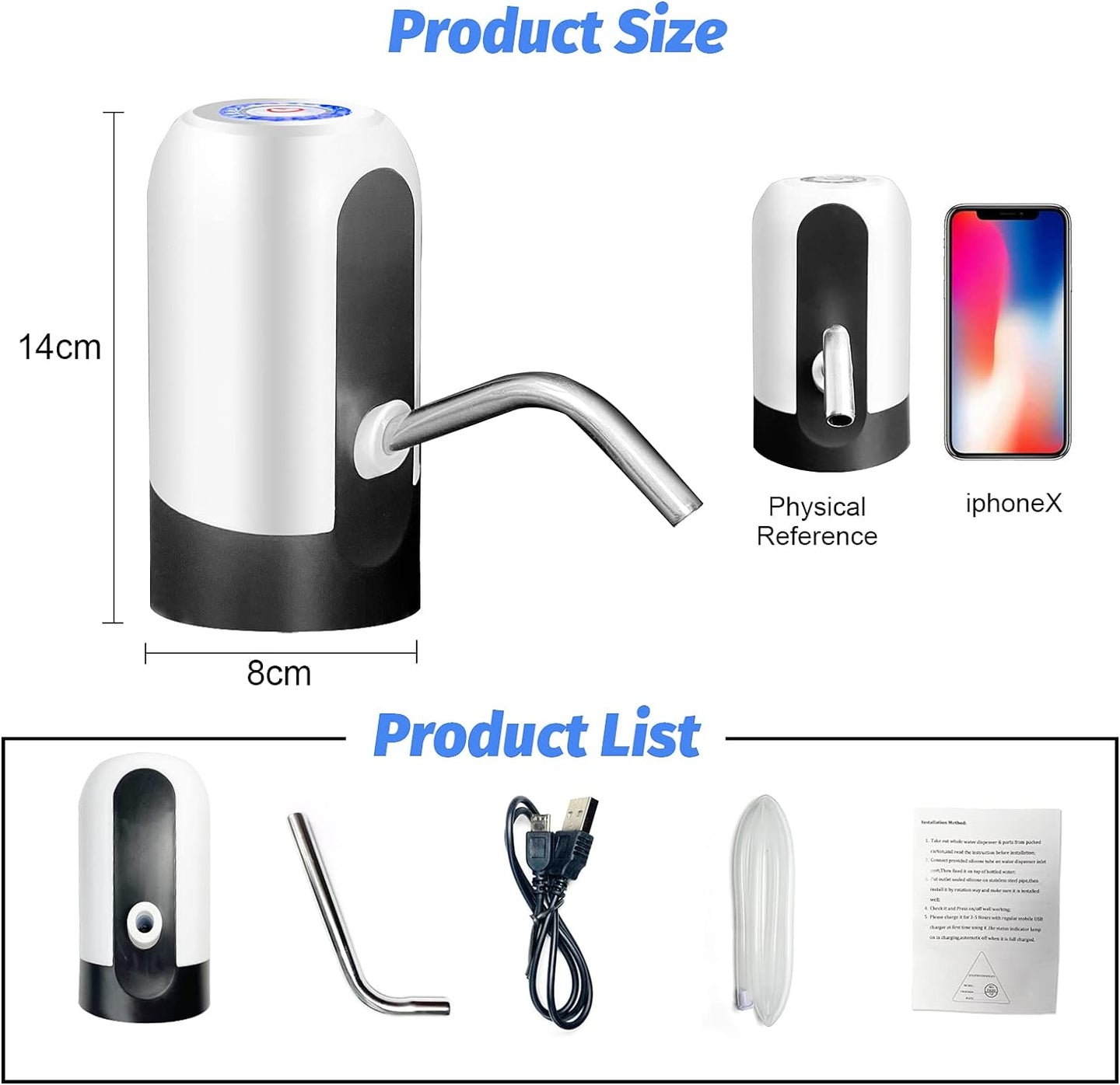 Portable electric Water Bottle Pump | Rechargeable Automatic Touch Water Dispenser