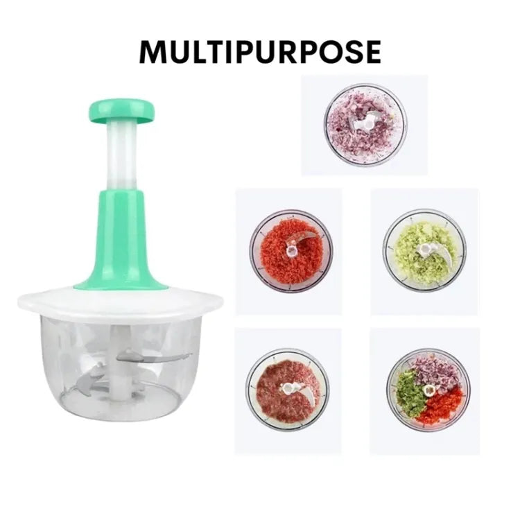 Manual Hand Push Chopper | Multifunctional Mixer/Press Cutter Vegetable & Meat Grinder