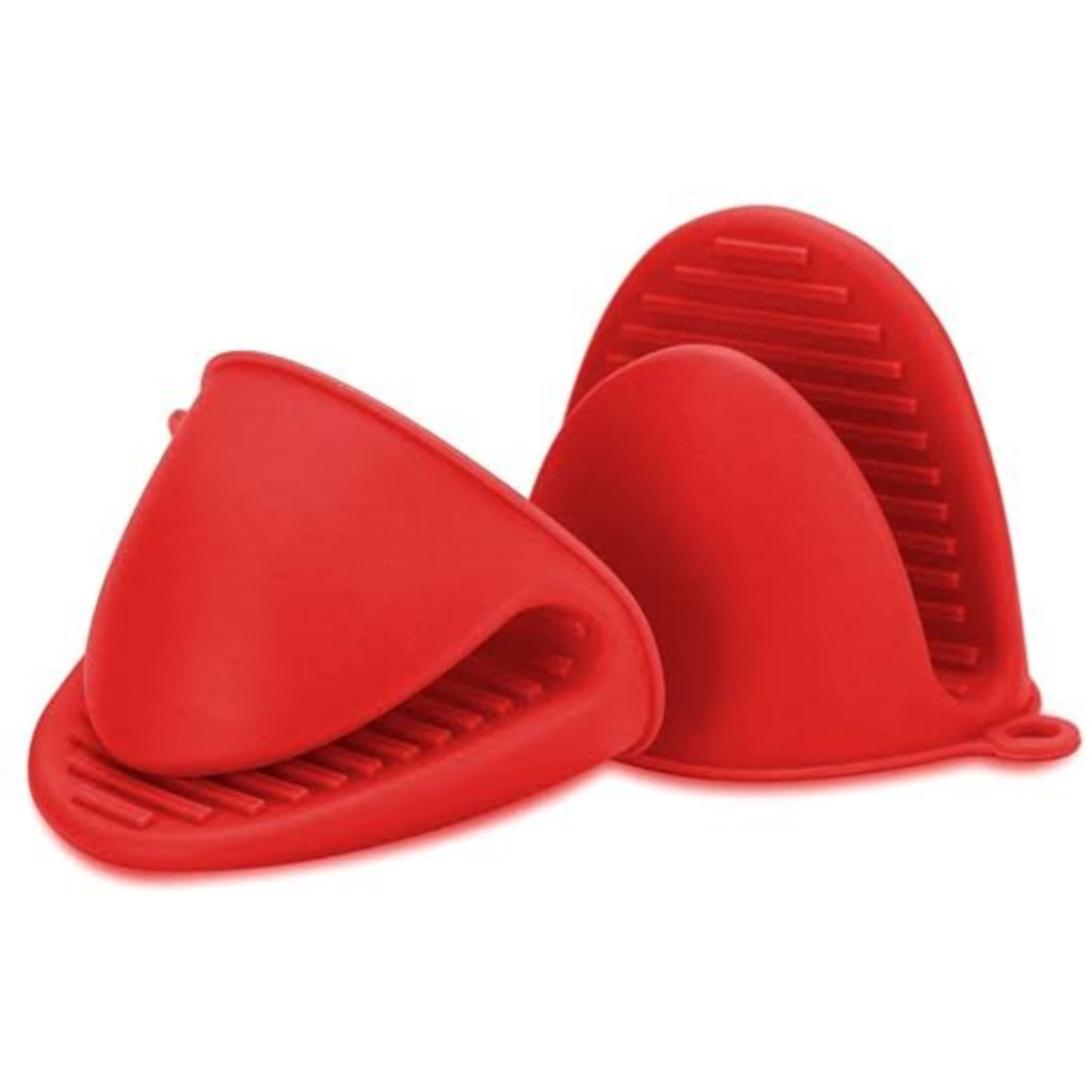 Silicone Heat Resistant Pot Holders  | Insulation Non-Stick Anti-slip Pot Bowel Holder Clips | Baking Oven Mitts-Pair