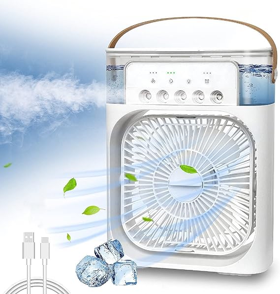 Multifunction USB Portable Air Conditioner Humidifier Strong Wind | Mini Air Cooling Fan | Portable Air Cooler