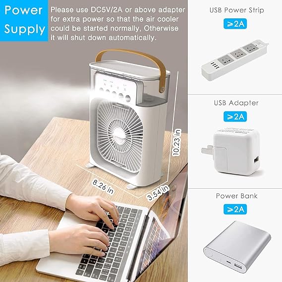 Multifunction USB Portable Air Conditioner Humidifier Strong Wind | Mini Air Cooling Fan | Portable Air Cooler