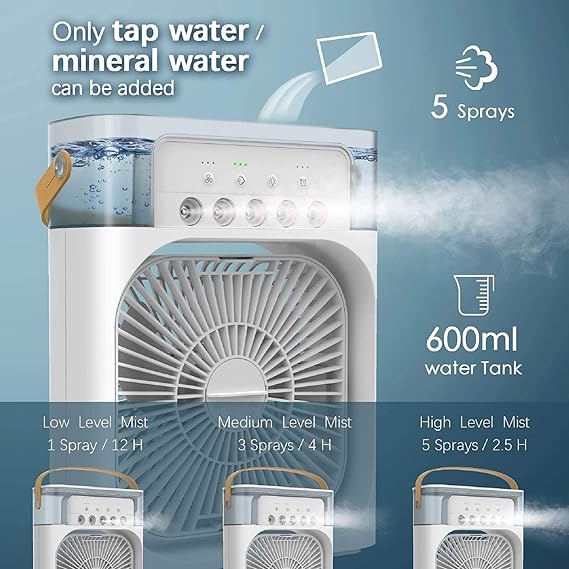 Multifunction USB Portable Air Conditioner Humidifier Strong Wind | Mini Air Cooling Fan | Portable Air Cooler