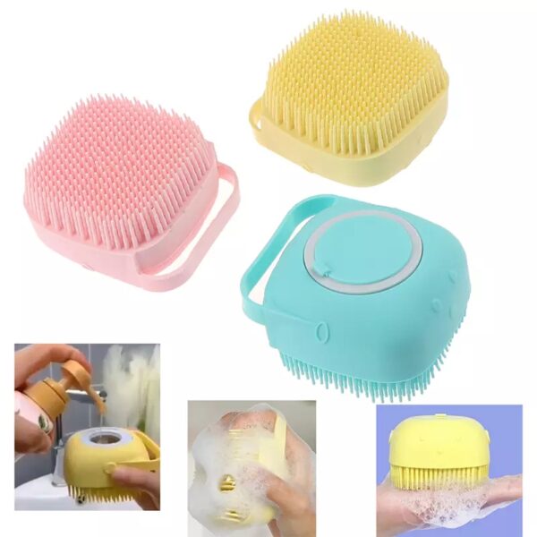 Mini Bath Brush With Soap Container