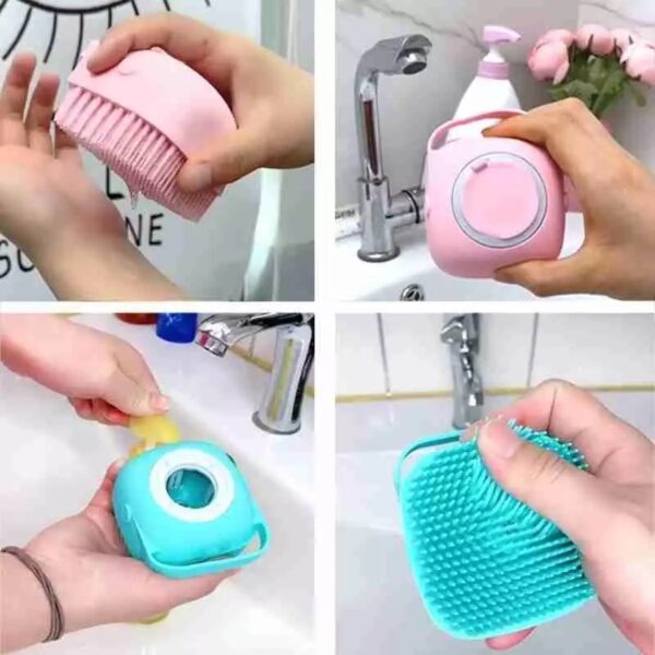 Mini Bath Brush With Soap Container