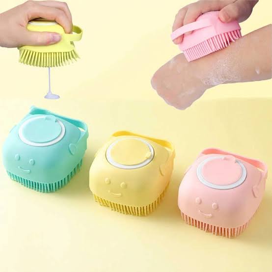 Mini Bath Brush With Soap Container